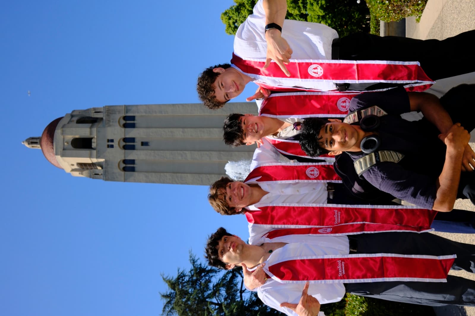 Nick with friends at Stanford graduation